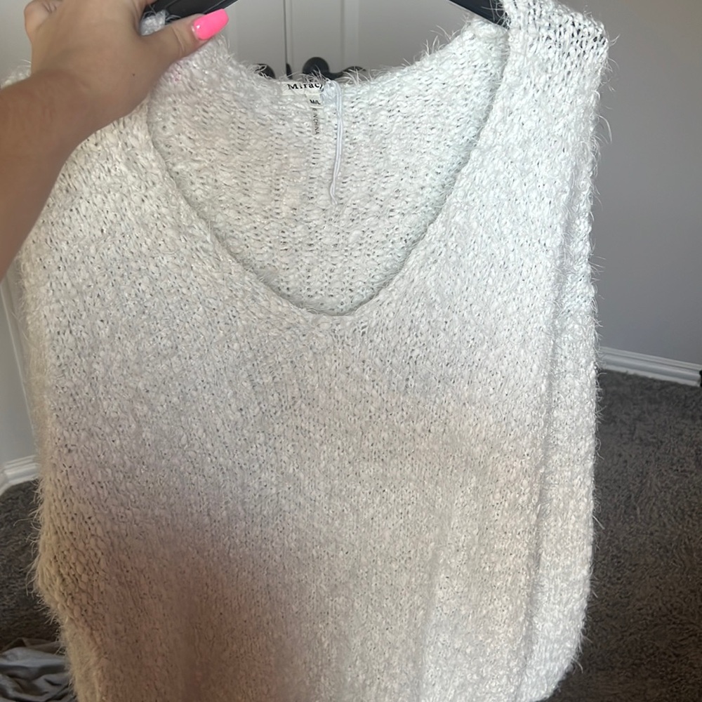 Oversized white sweater